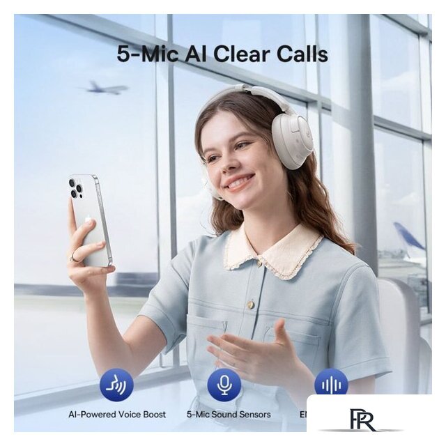 Наушники Baseus Bass BH1 NC (бежевый) - Изображение №5 — Интернет-магазин ПроЗаказ