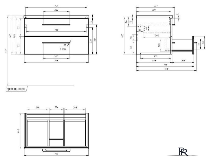  Cersanit Тумба под умывальник Lara 80 Como 80 64137 - Изображение №10 — Интернет-магазин ПроЗаказ