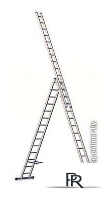 Лестница-стремянка Алюмет трехсекционная универсальная 5314 3x14 - Изображение №1 — Интернет-магазин ПроЗаказ
