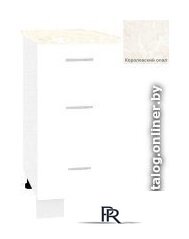 Шкаф напольный Кортекс-мебель Корнелия Лира НШ40р3ш (белый/королевский опал) - Изображение №1 — Интернет-магазин ПроЗаказ