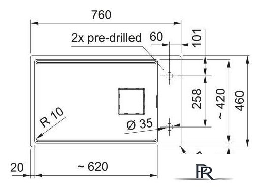 Кухонная мойка Franke Kanon KNG PRO 110-62 125.0749.672 (черный матовый) - Изображение №6 — Интернет-магазин ПроЗаказ