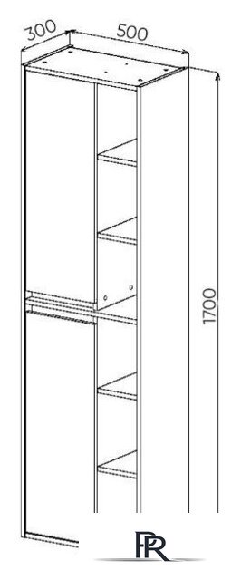  Viant Шкаф-пенал Люксембург VLUX500D-PENP (дерево) - Изображение №6 — Интернет-магазин ПроЗаказ