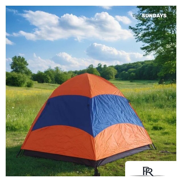 Кемпинговая палатка Sundays ZC-TT103-4 (синий/оранжевый) - Изображение №5 — Интернет-магазин ПроЗаказ