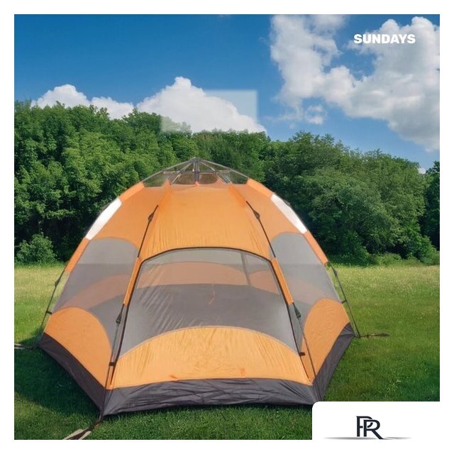 Кемпинговая палатка Sundays ZC-TT103-4 (синий/оранжевый) - Изображение №8 — Интернет-магазин ПроЗаказ