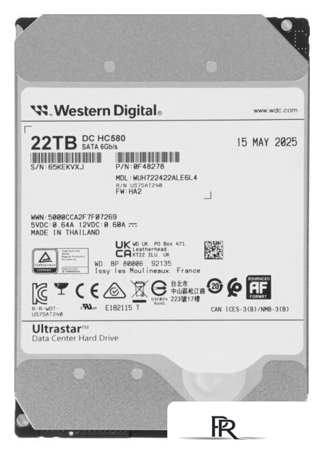 Жесткий диск WD Ultrastar DC HC580 22TB WUH722422ALE6L4 - Изображение №1 — Интернет-магазин ПроЗаказ
