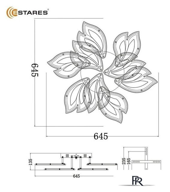 Подвесная люстра Estares Medea 120W 9F-RC-645x135-WHITE/WHITE-220-IP20 - Изображение №12 — Интернет-магазин ПроЗаказ