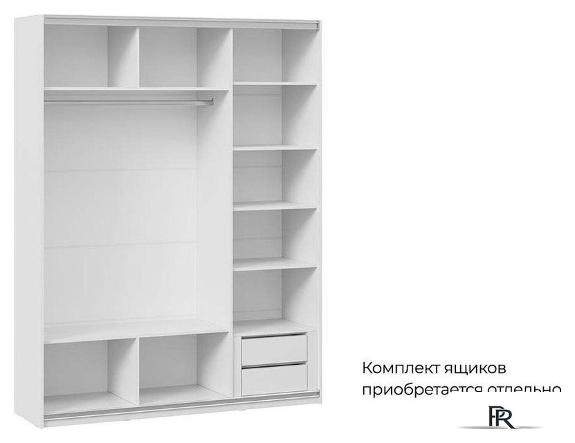Шкаф-купе Трия Оскар Хилтон Т2 1800 271099 (ручка серебро/белый снег/белый матовый) - Изображение №3 — Интернет-магазин ПроЗаказ