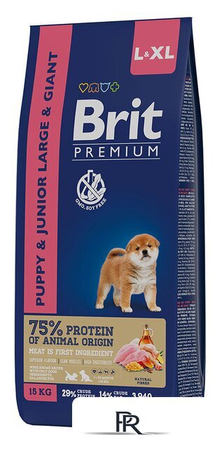 Сухой корм для собак Brit Premium Dog Puppy and Junior Large and Giant курица 15 кг - Изображение №1 — Интернет-магазин ПроЗаказ