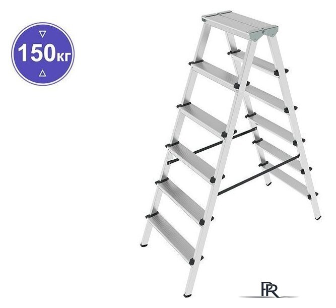 Лестница-стремянка Новая высота NV 112 алюминиевая двухсторонняя 2x5 ступеней - Изображение №1 — Интернет-магазин ПроЗаказ