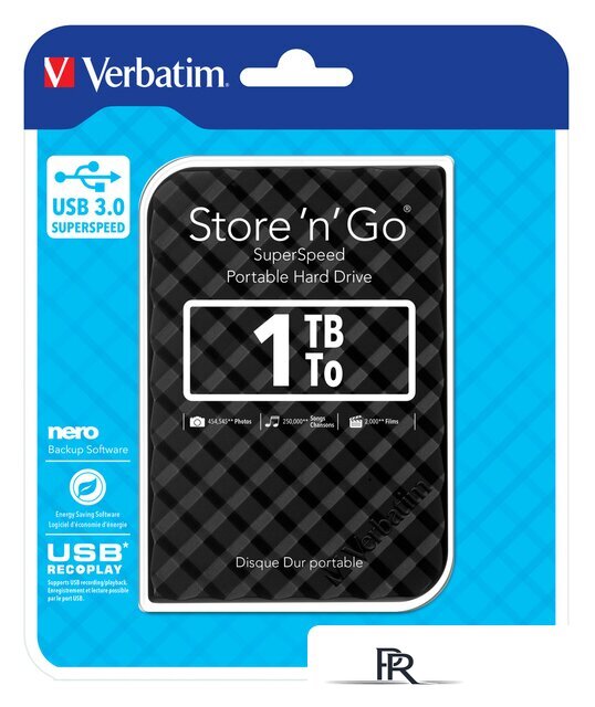 Внешний накопитель Verbatim Store 'n' Go USB 3.0 1TB Черный [53194] - Изображение №4 — Интернет-магазин ПроЗаказ