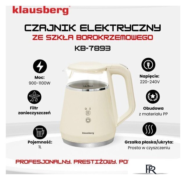 Электрический чайник Klausberg KB-7893 - Изображение №4 — Интернет-магазин ПроЗаказ