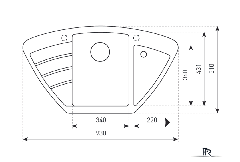 Кухонная мойка Zigmund & Shtain Eckig 900 (молодое шампанское) - Изображение №2 — Интернет-магазин ПроЗаказ