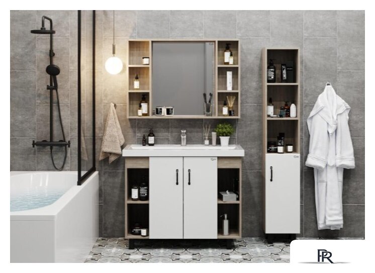  Onika Шкаф с зеркалом Тимбер Универсальный 100.00 210017 (дуб сонома) - Изображение №3 — Интернет-магазин ПроЗаказ