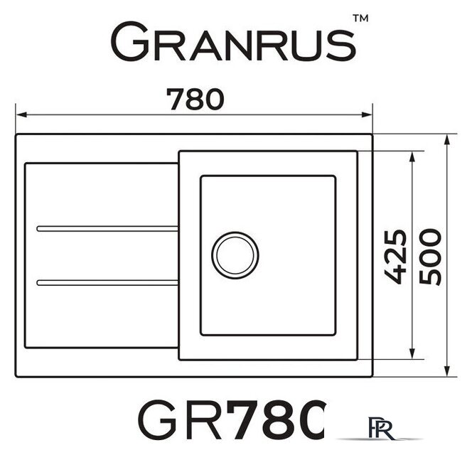 Кухонная мойка Granrus GR-780 (темно-серый) - Изображение №2 — Интернет-магазин ПроЗаказ