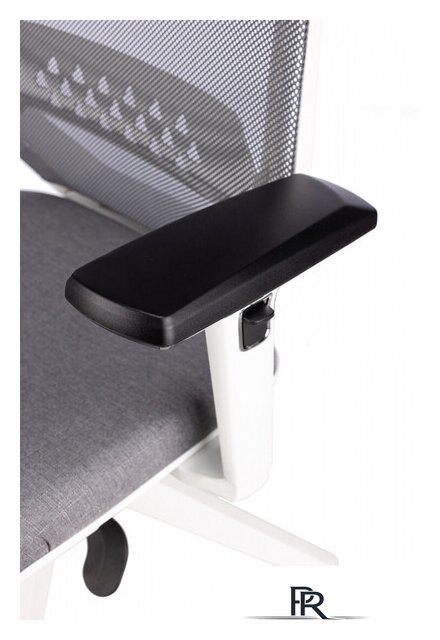 Офисное кресло Бюрократ MC-W611NL (серый TW-04/ткань 38-417/пластик белый) - Изображение №5 — Интернет-магазин ПроЗаказ