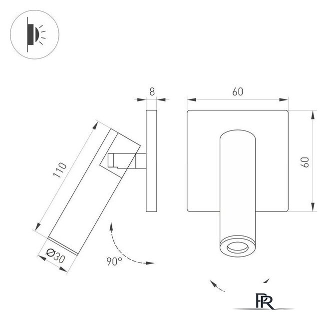 Спот Arlight SP-READER-NB-S60x60-3W Warm3000 BR 20deg 052942 - Изображение №4 — Интернет-магазин ПроЗаказ