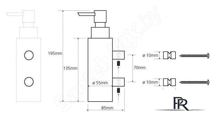 Дозатор для жидкого мыла Bemeta Solo 139309312 - Изображение №2 — Интернет-магазин ПроЗаказ