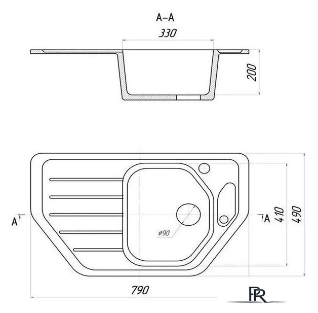 Кухонная мойка Wisent WE08-10 (с сифоном GER013) - Изображение №11 — Интернет-магазин ПроЗаказ