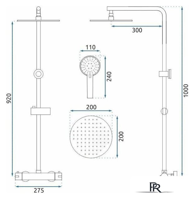 Душевая система  Rea Bliss Gold REA-P8806 - Изображение №11 — Интернет-магазин ПроЗаказ