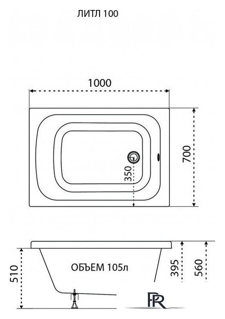 Ванна Triton Литл 100 100х70 (с экраном) - Изображение №8 — Интернет-магазин ПроЗаказ
