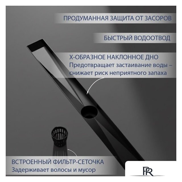 Трап/канал Lauter 2120672-LMB 700x70 (черный матовый) - Изображение №3 — Интернет-магазин ПроЗаказ