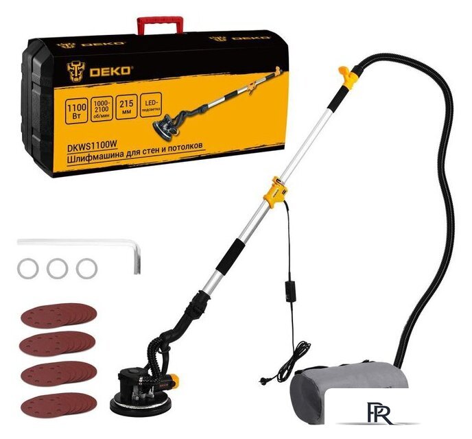 Шлифмашина для стен и потолков Deko DKWS1100W 083-1037 (кейс) - Изображение №1 — Интернет-магазин ПроЗаказ