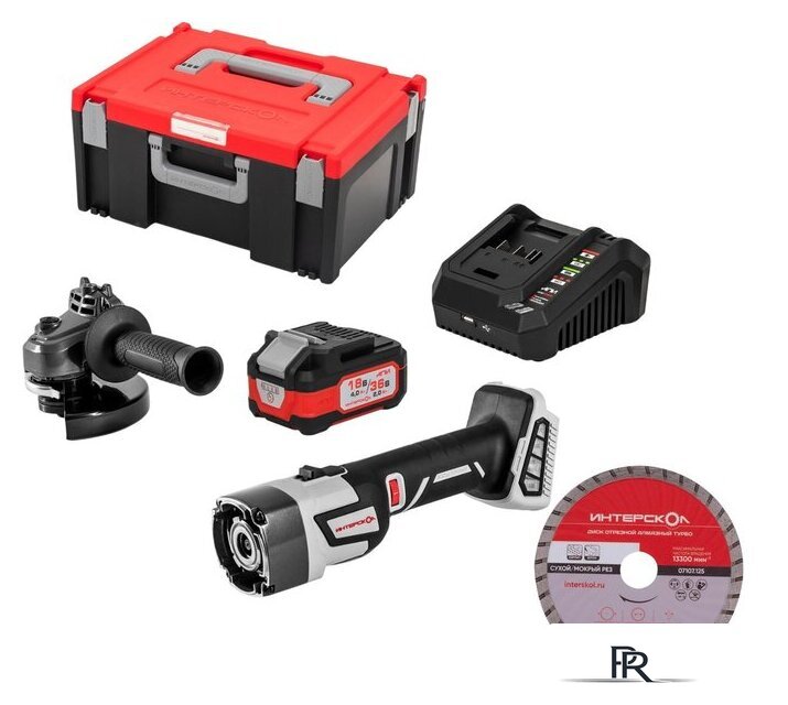 Угловая шлифмашина Интерскол УШМ-125/36ММ 900.4.1.42 (с 1-им АКБ, кейс) - Изображение №1 — Интернет-магазин ПроЗаказ
