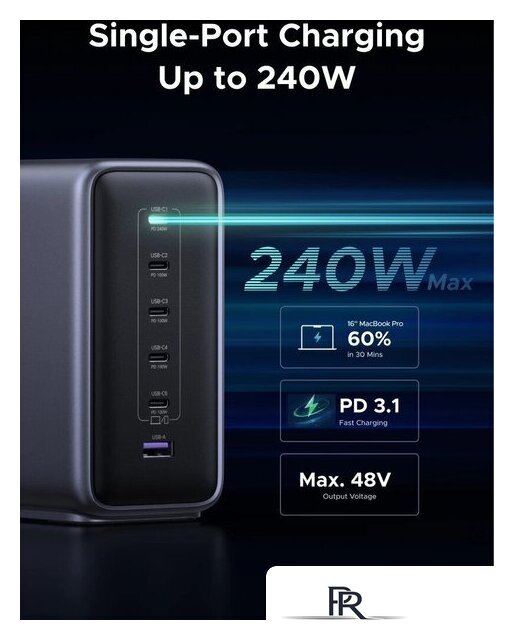 Сетевое зарядное Ugreen Nexode 500W X759 55550B - Изображение №5 — Интернет-магазин ПроЗаказ