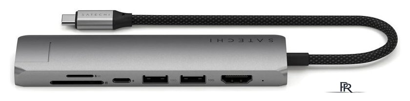 Док-станция Satechi 7-in-1 USB-C Slim Multiport Adapter with Ethernet ST-P7SM (серый) - Изображение №2 — Интернет-магазин ПроЗаказ