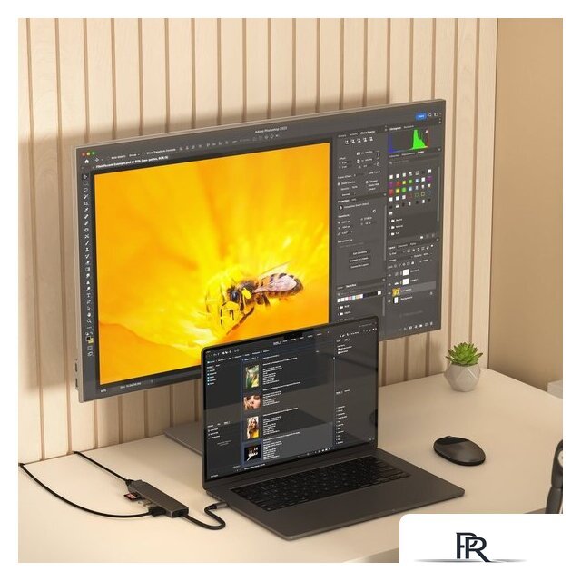 Док-станция Satechi 7-in-1 USB-C Slim Multiport Adapter with Ethernet ST-P7SM (серый) - Изображение №4 — Интернет-магазин ПроЗаказ