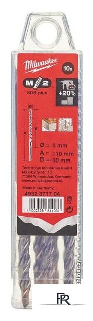 Бур Milwaukee 4932371704 (10 предметов) - Изображение №2 — Интернет-магазин ПроЗаказ