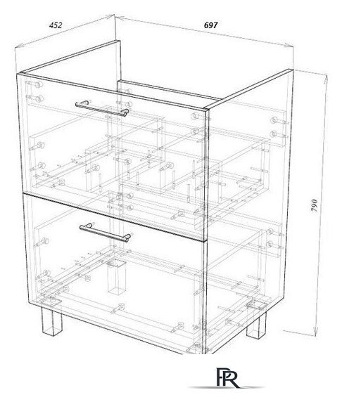  Garda Тумба под умывальник Verona 19.38.700.PVC (белый глянец) - Изображение №3 — Интернет-магазин ПроЗаказ