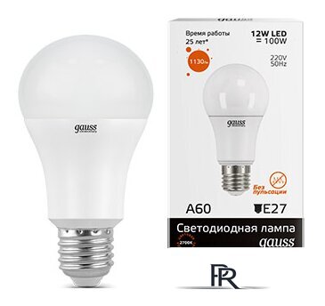 Светодиодная лампочка Gauss Elementary E27 12Вт 2700K [23212] - Изображение №1 — Интернет-магазин ПроЗаказ