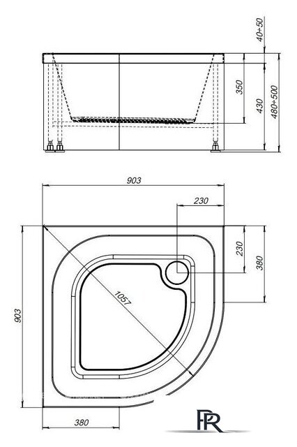 Душевой поддон Aquanet Optimal 90х90x48 293357 - Изображение №12 — Интернет-магазин ПроЗаказ