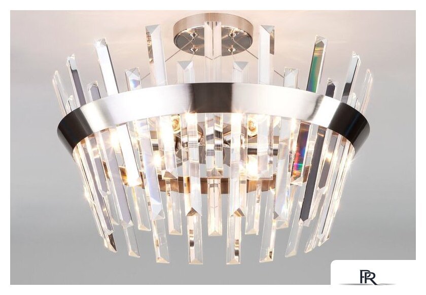 Подвесная люстра Евросвет Steccato 10111/5 Strotskis (сатин-никель/прозрачный хрусталь) - Изображение №1 — Интернет-магазин ПроЗаказ