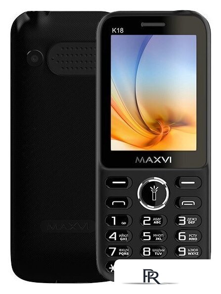 Кнопочный телефон Maxvi K18 (черный) - Изображение №1 — Интернет-магазин ПроЗаказ