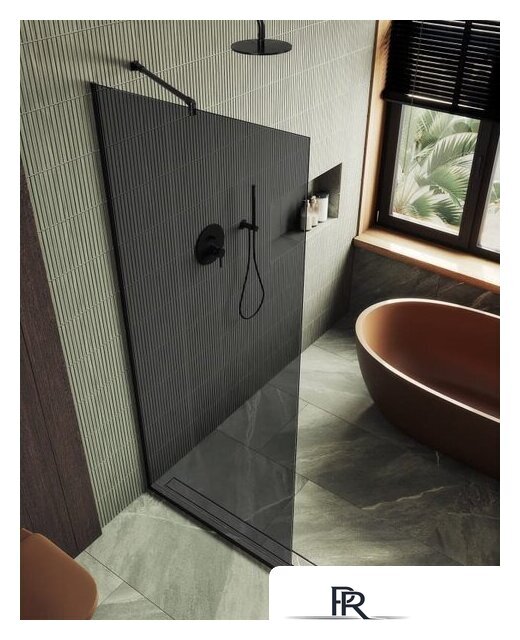 Душевая стенка MaybahGlass 195x79 MGD-698-6у (графитовое стекло/черный) - Изображение №5 — Интернет-магазин ПроЗаказ
