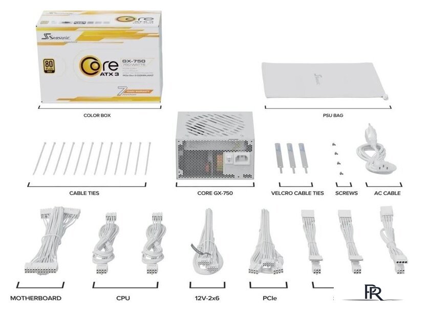Блок питания Seasonic Core GX-750 White ATX 3.1 2024 SRP-CGX751-A5A32SF-W - Изображение №9 — Интернет-магазин ПроЗаказ