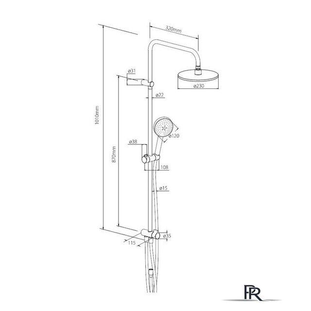 Душевая система  Damixa Origin Bit 977700300 - Изображение №8 — Интернет-магазин ПроЗаказ
