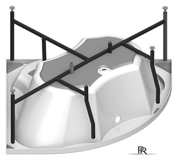 Ванна Vannesa Сандра 149x149 2-78-0-0-1-221 (с экраном и каркасом) - Изображение №3 — Интернет-магазин ПроЗаказ
