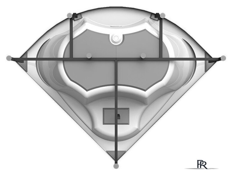 Ванна Vannesa Сандра 149x149 2-78-0-0-1-221 (с экраном и каркасом) - Изображение №2 — Интернет-магазин ПроЗаказ