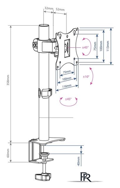 Кронштейн для монитора Arm Media LCD-T01 - Изображение №2 — Интернет-магазин ПроЗаказ