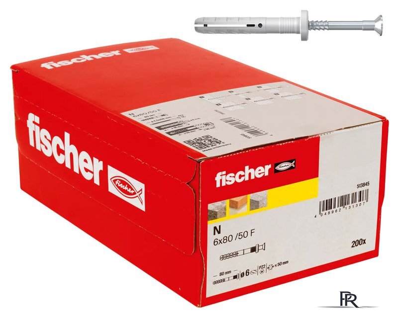 Дюбель-гвоздь Fischer N 6 x 80/50 F 513845 (200 шт) - Изображение №1 — Интернет-магазин ПроЗаказ
