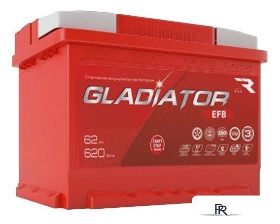 Автомобильный аккумулятор Gladiator EFB 62 R+ (62 А·ч) - Изображение №1 — Интернет-магазин ПроЗаказ