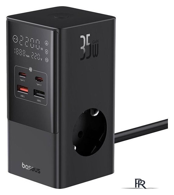 Сетевое зарядное Baseus PowerCombo Tower PowerStrip 3AC2+U2+С 35W CCGAN35-S3ACE - Изображение №1 — Интернет-магазин ПроЗаказ