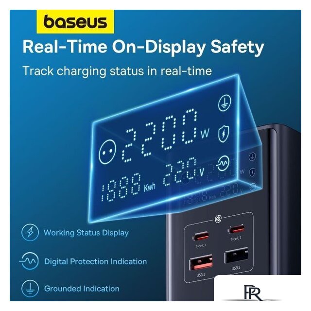 Сетевое зарядное Baseus PowerCombo Tower PowerStrip 3AC2+U2+С 35W CCGAN35-S3ACE - Изображение №10 — Интернет-магазин ПроЗаказ