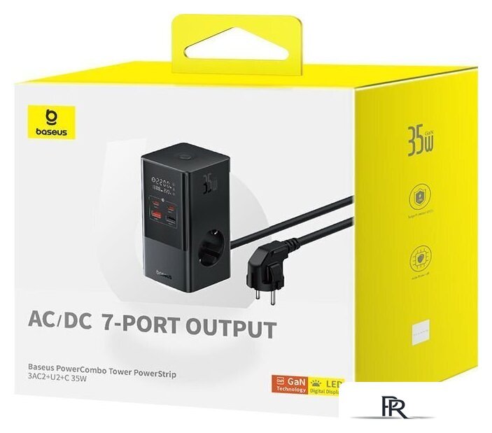 Сетевое зарядное Baseus PowerCombo Tower PowerStrip 3AC2+U2+С 35W CCGAN35-S3ACE - Изображение №15 — Интернет-магазин ПроЗаказ