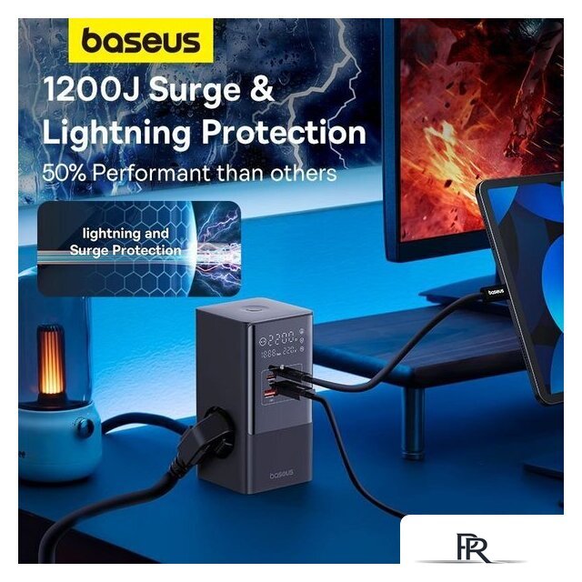 Сетевое зарядное Baseus PowerCombo Tower PowerStrip 3AC2+U2+С 35W CCGAN35-S3ACE - Изображение №11 — Интернет-магазин ПроЗаказ