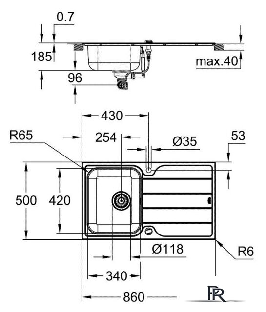 Кухонная мойка Grohe K500 45-S 86/50 1.0 rev 31573SD1 - Изображение №3 — Интернет-магазин ПроЗаказ