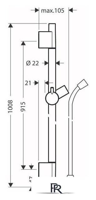 Душевая штанга Hansgrohe Unica 28631700 (белый) - Изображение №2 — Интернет-магазин ПроЗаказ